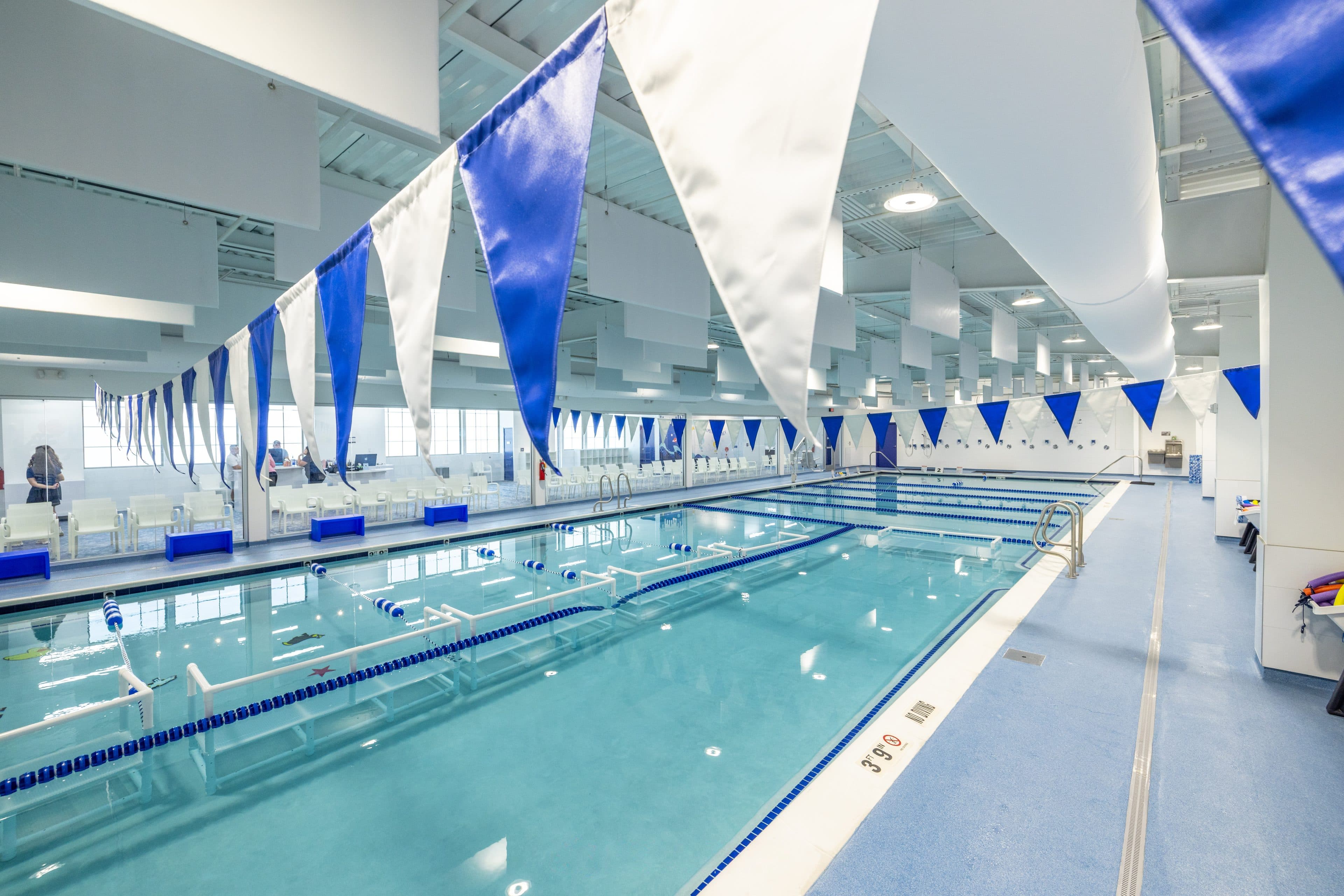 Pool at a Big Blue Swim School built out by American Allied Construction